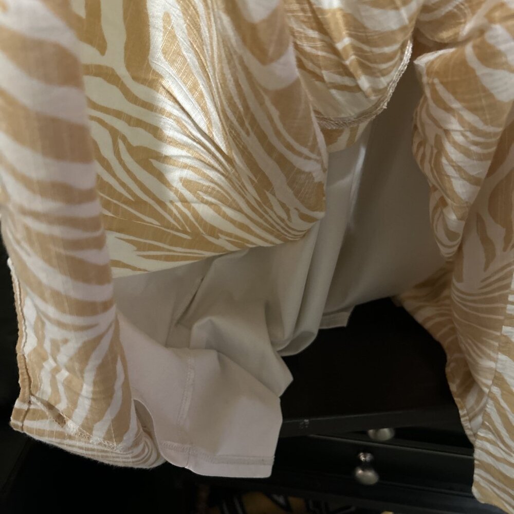 Animal Print Boho Tribal XXL Maxi Dress Flowy Beach Cruise Vacation Tan 9 West - Picture 11 of 15